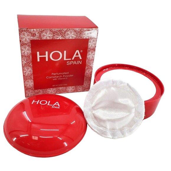 Hola Spain Petal Perfumed Dusting Powder Large 4oz Hard Tub with Dusting Puff - Picture 7 of 15